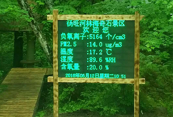 黑龙江汤旺河林海奇石景区一对多点负氧离子监测站案例